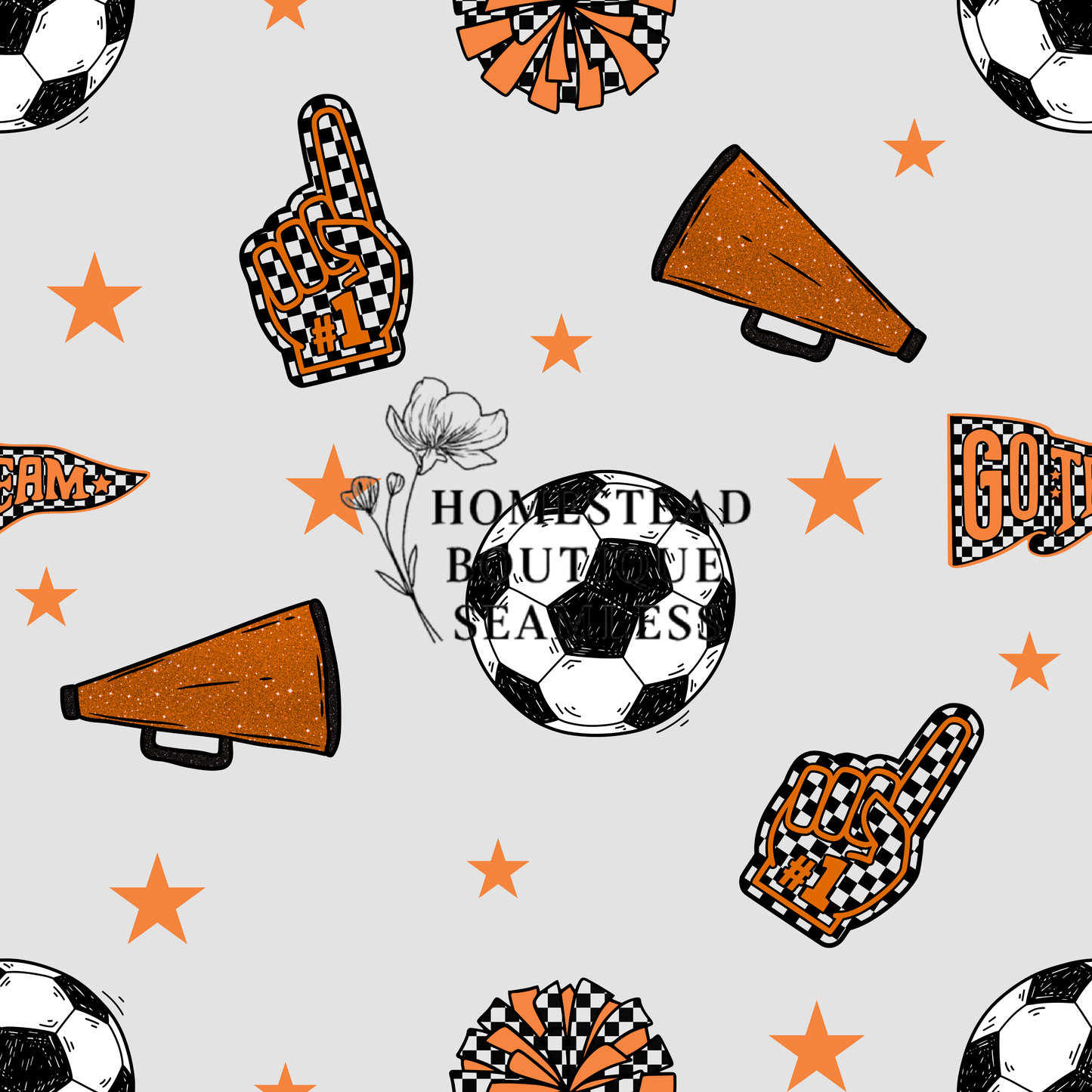 Orange soccer seamless