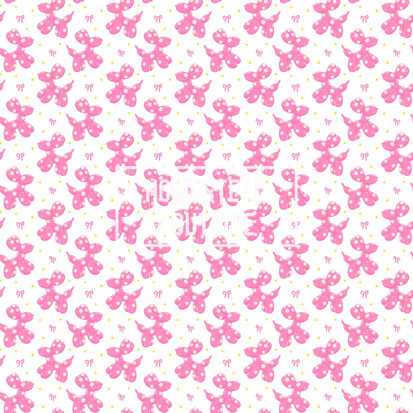 Pink balloon dog seamless