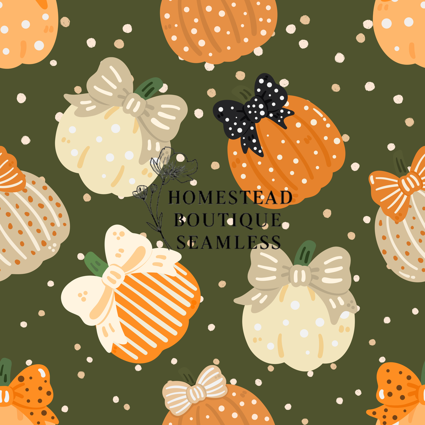 Dotted pumpkins seamless
