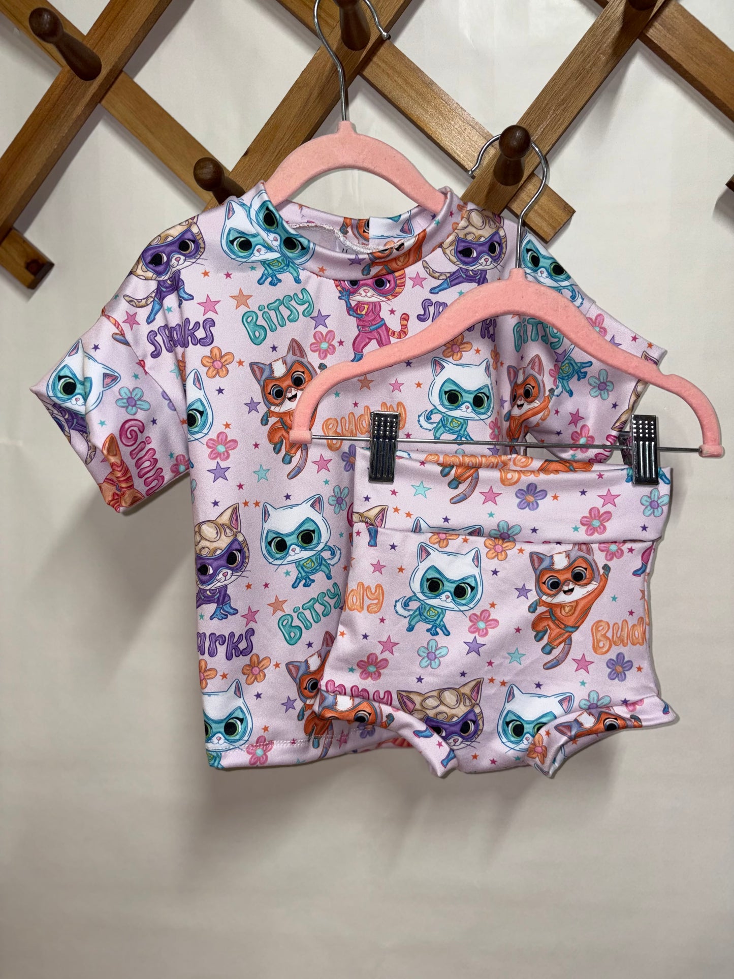 Super kitty dolman/bummie set (2t)