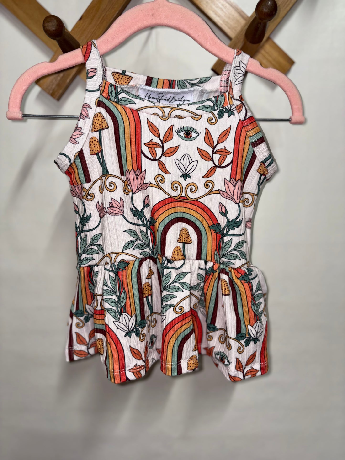 Rainbow and floral cami peplum (18/24)