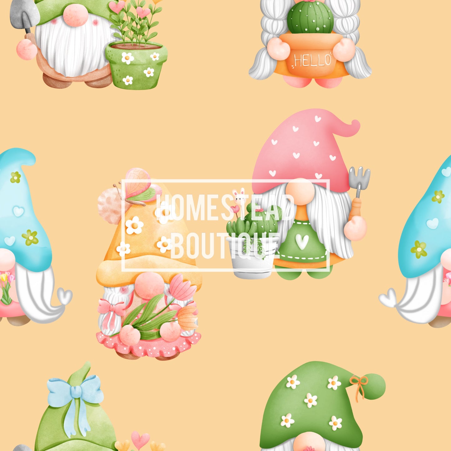 Spring gnome seamless