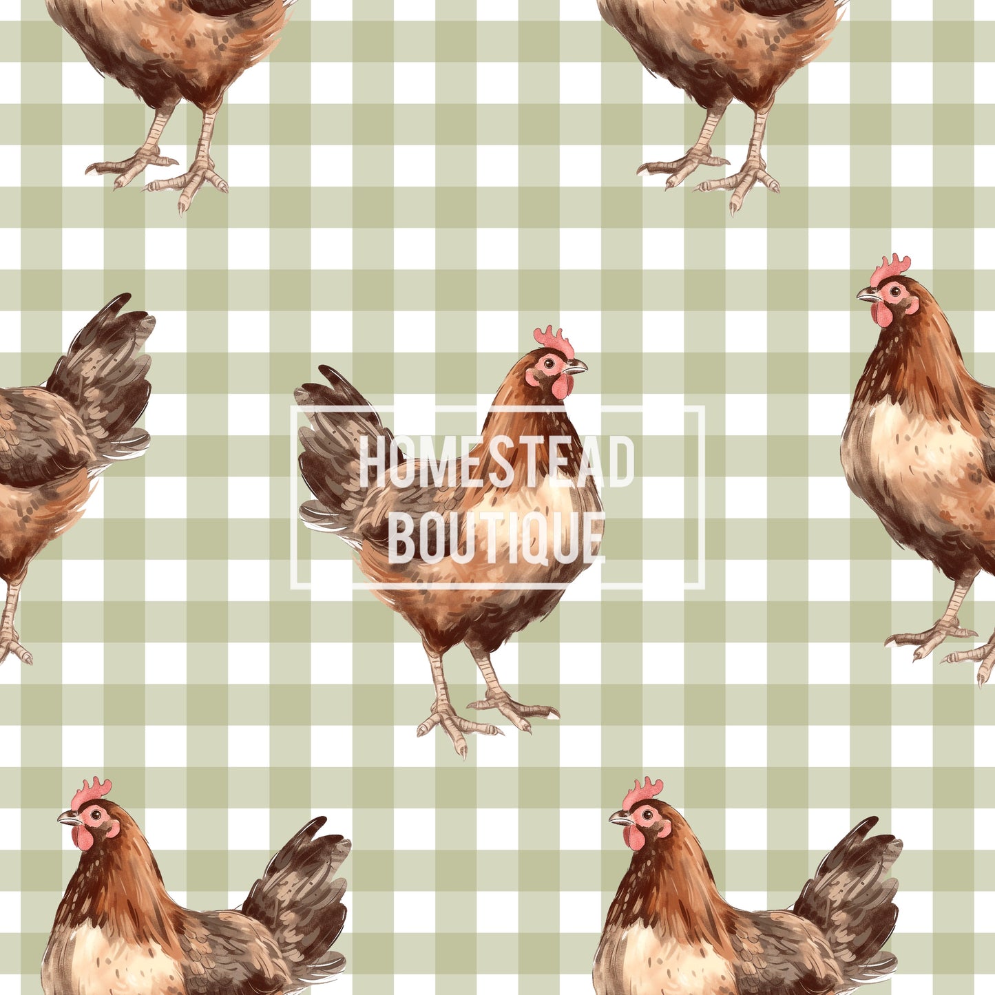Gingham chicken seamless