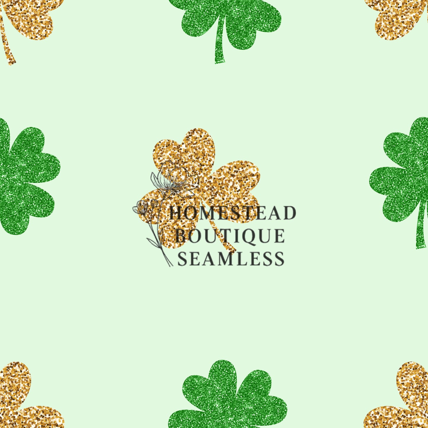 Glitter shamrock seamless