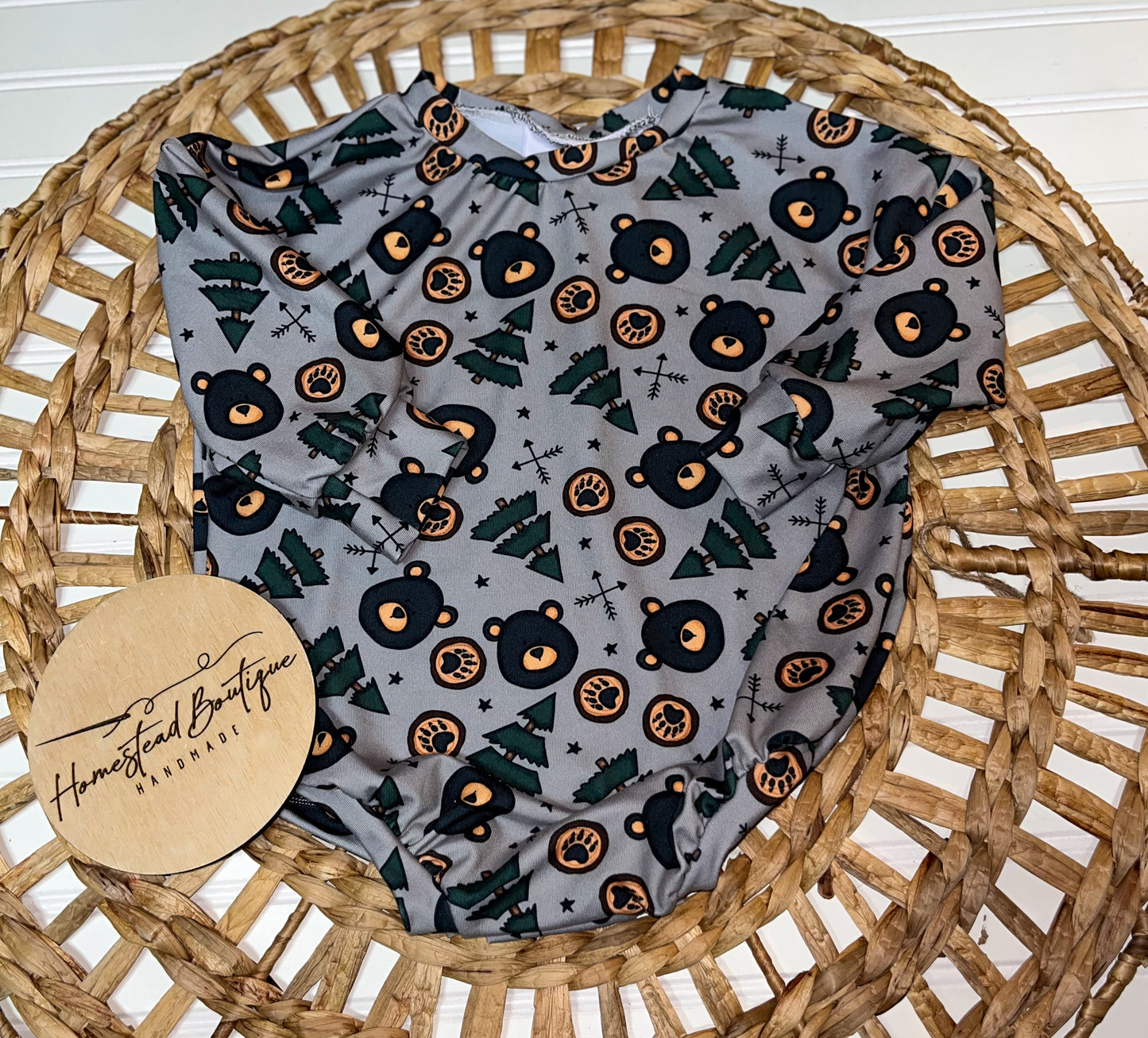 Bear sweater romper (18/24)