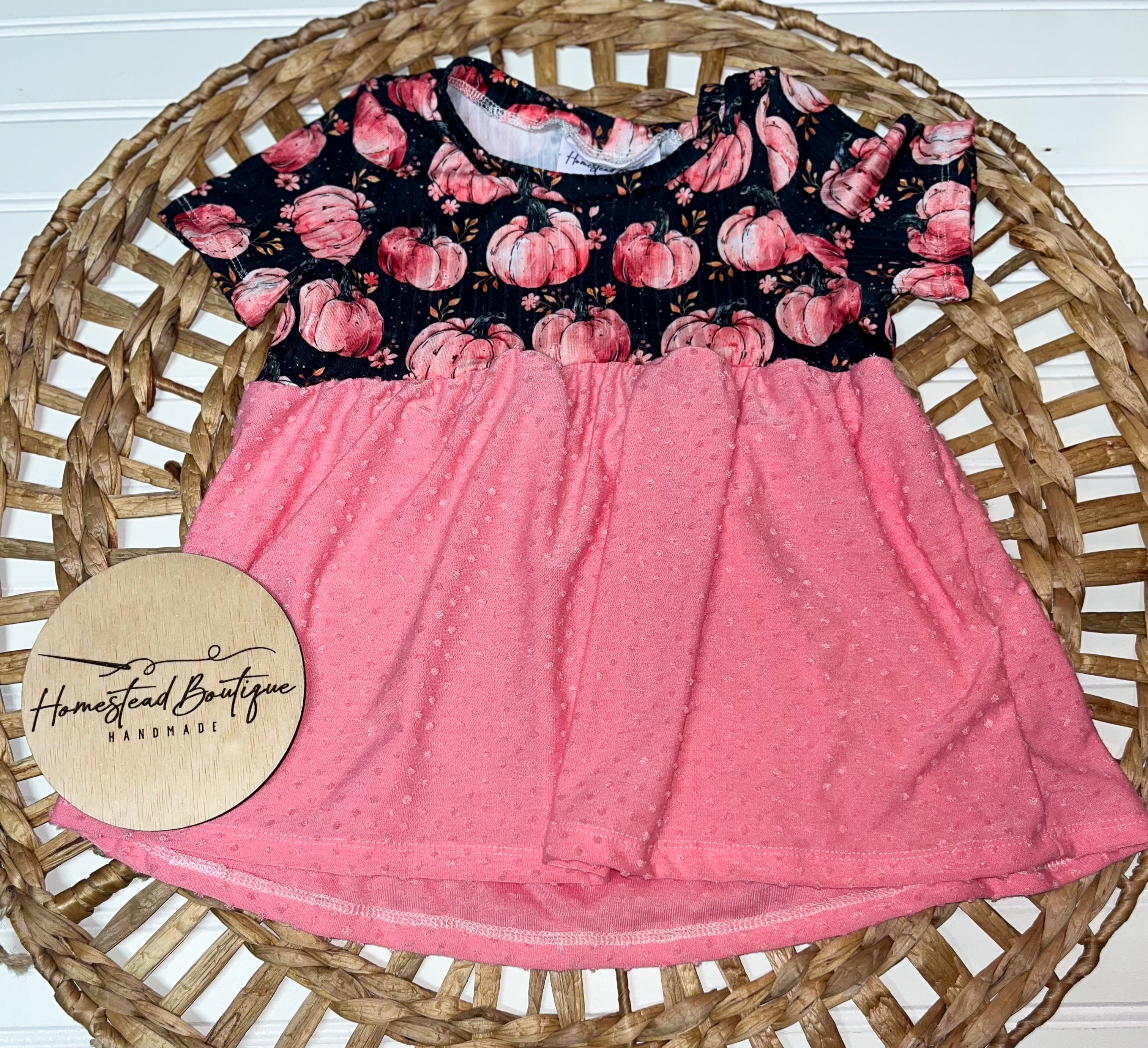 Pink pumpkin peplum (5t)