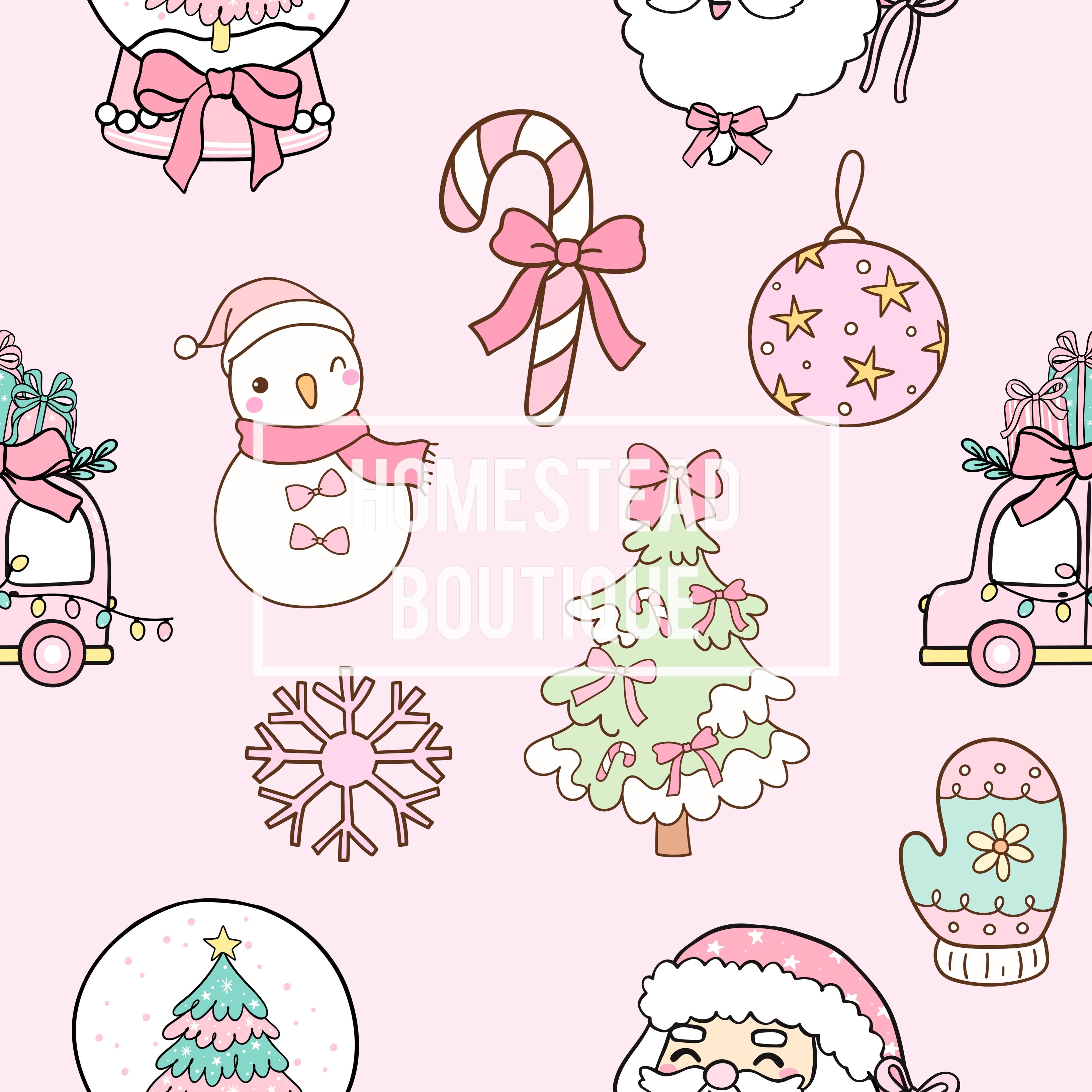 Pink Christmas seamless