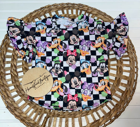 Mouse friends ruffle dolman (3t)