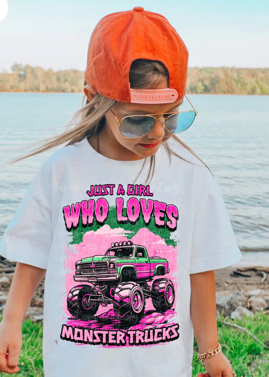 Just a girl who loves monster trucks shirt option
