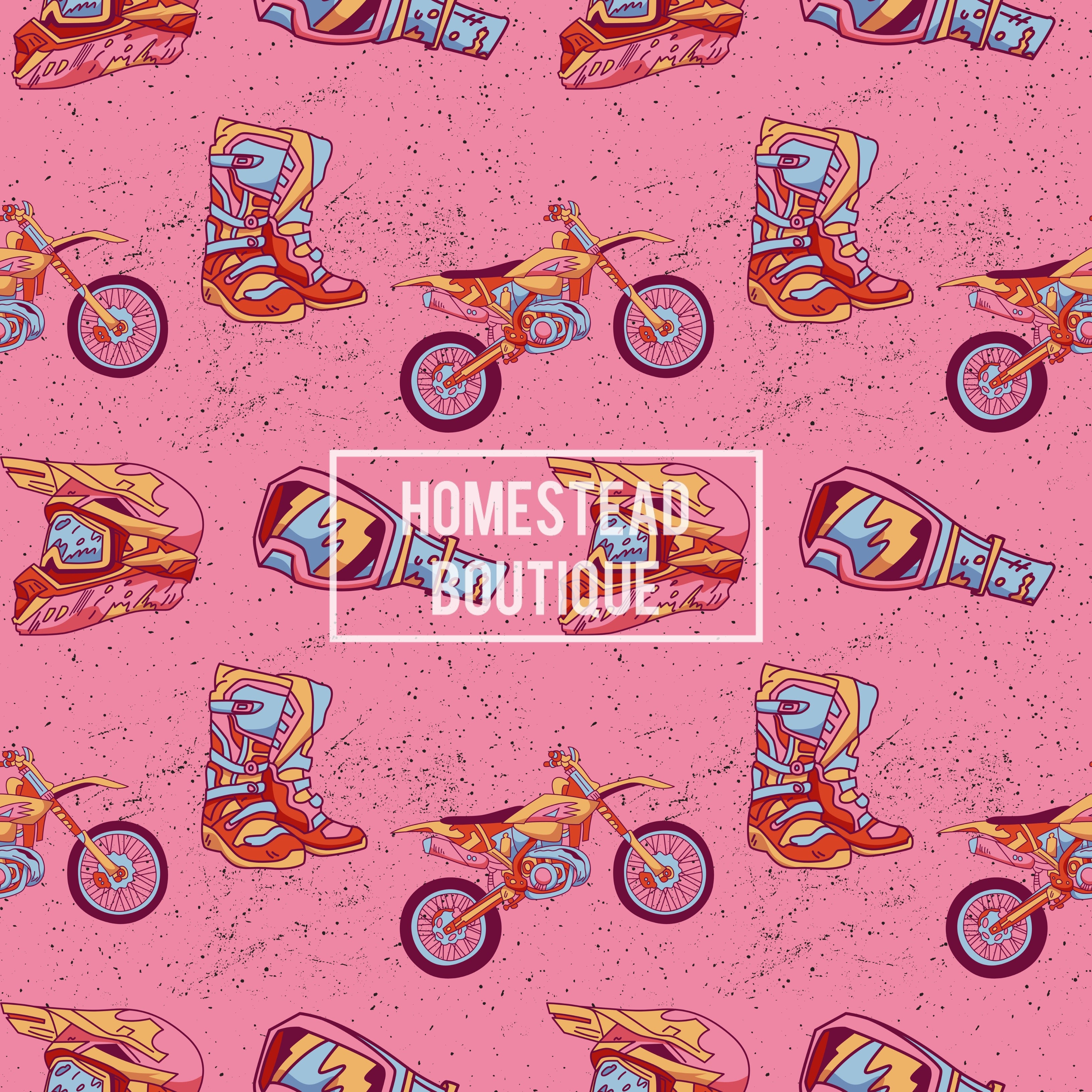 Pink dirt bike seamless