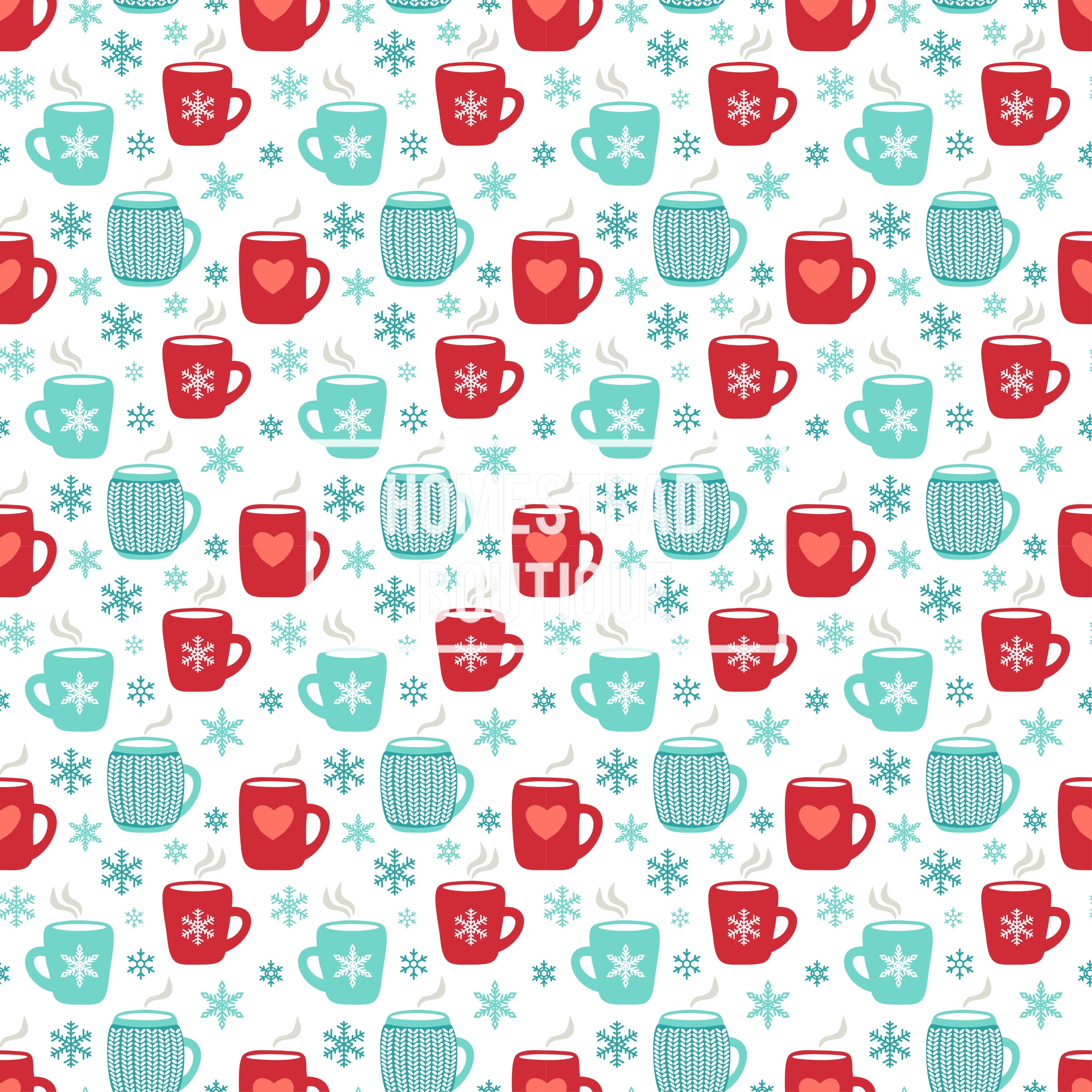 Christmas mugs seamless