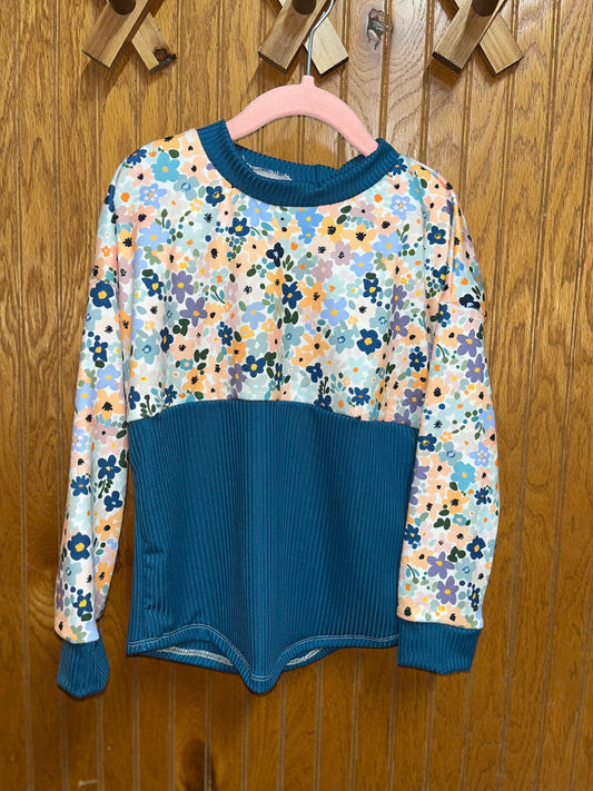 Floral two toned dolman (5t)