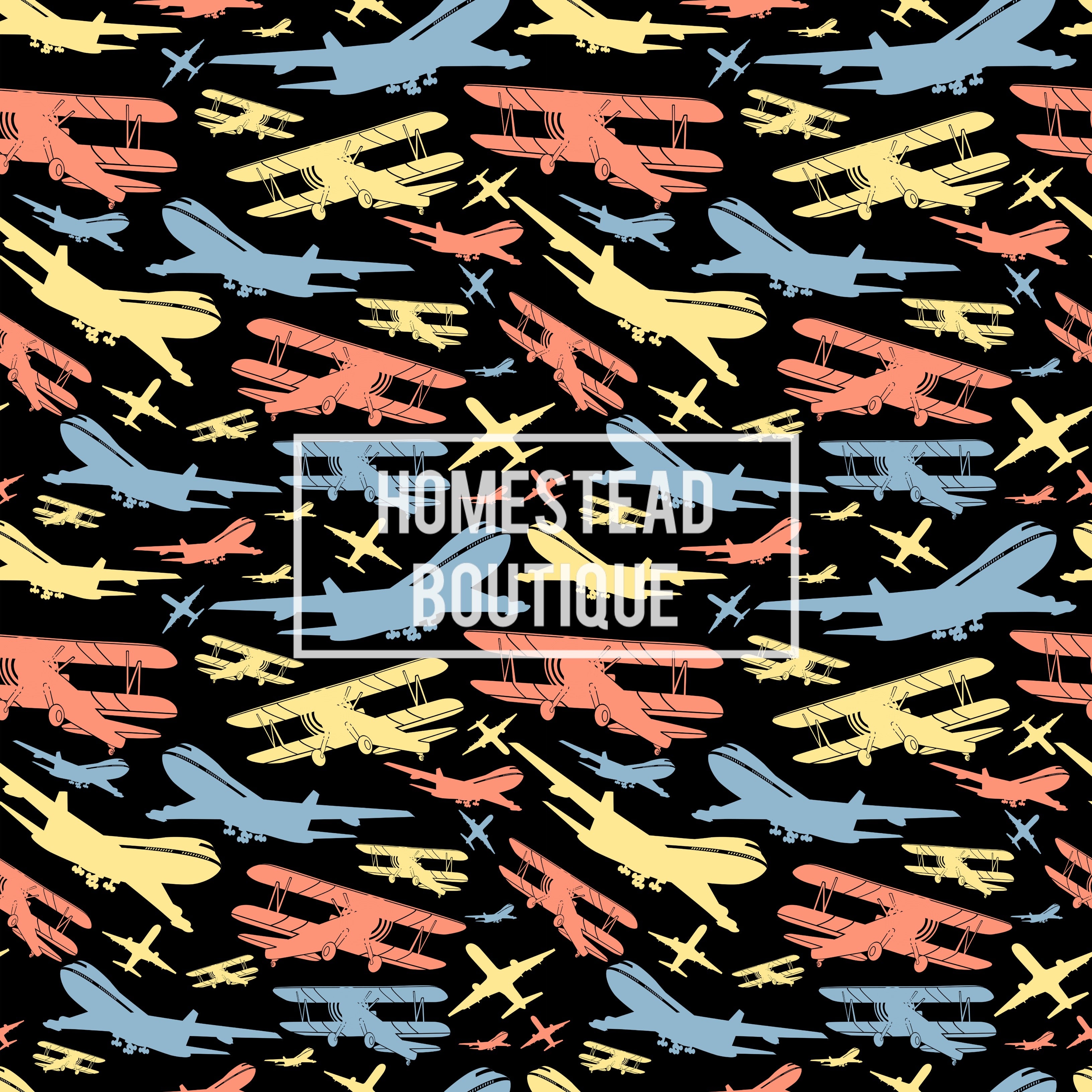 Colorful airplane seamless