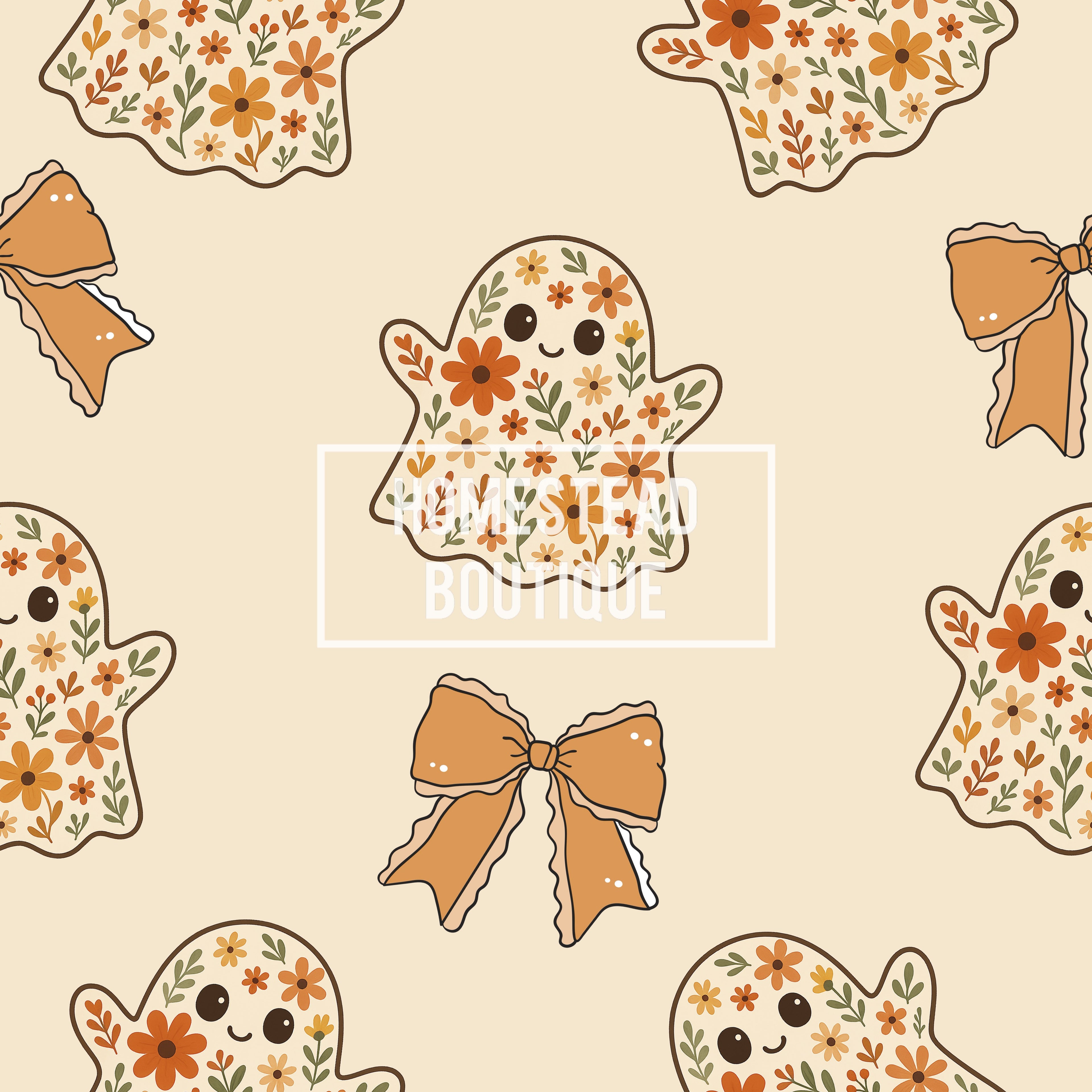 Floral ghost seamless