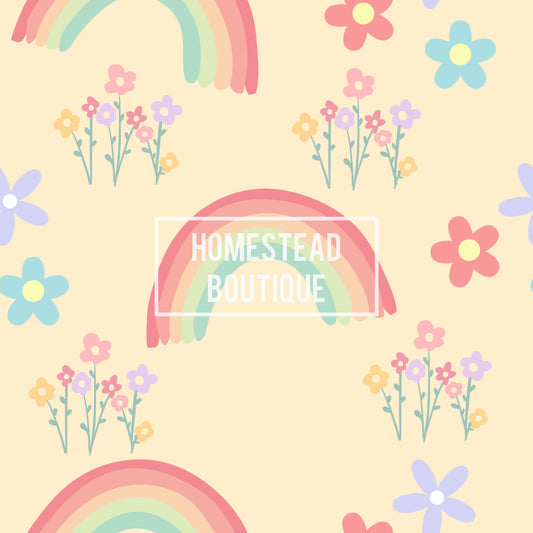 Floral dainty rainbow seamless