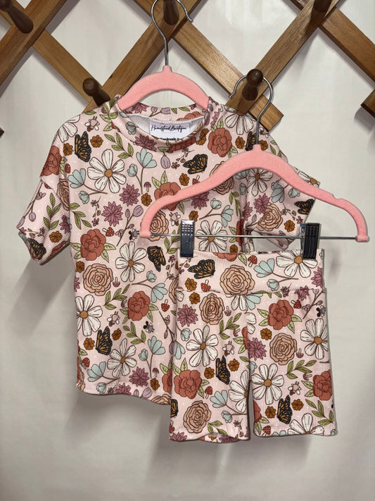 Floral dolman/biker set (2t)