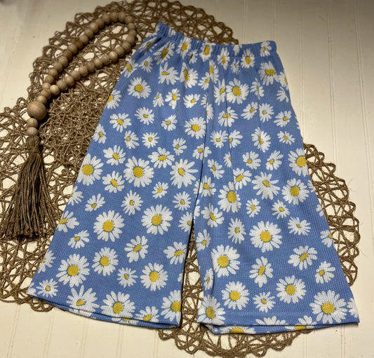 Blue floral flow pants (3t)