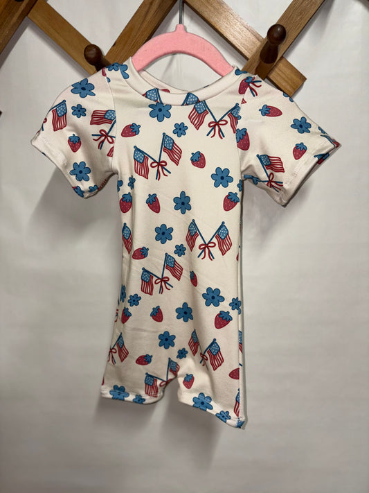 Patriotic Ollie romper (9/12)