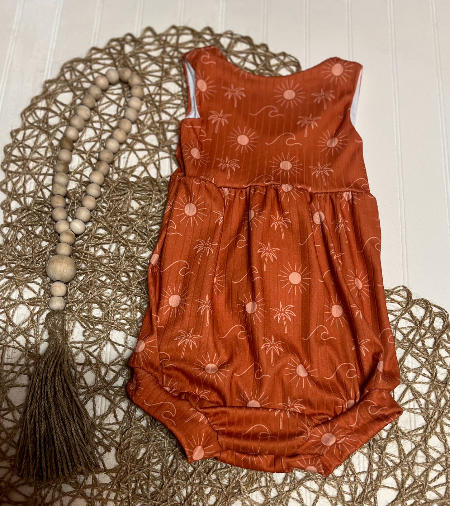 Boho tank bubble romper (2t)