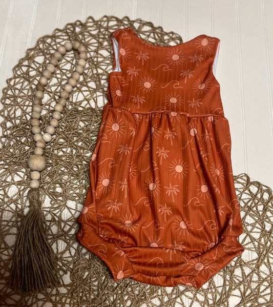 Boho tank bubble romper (2t)