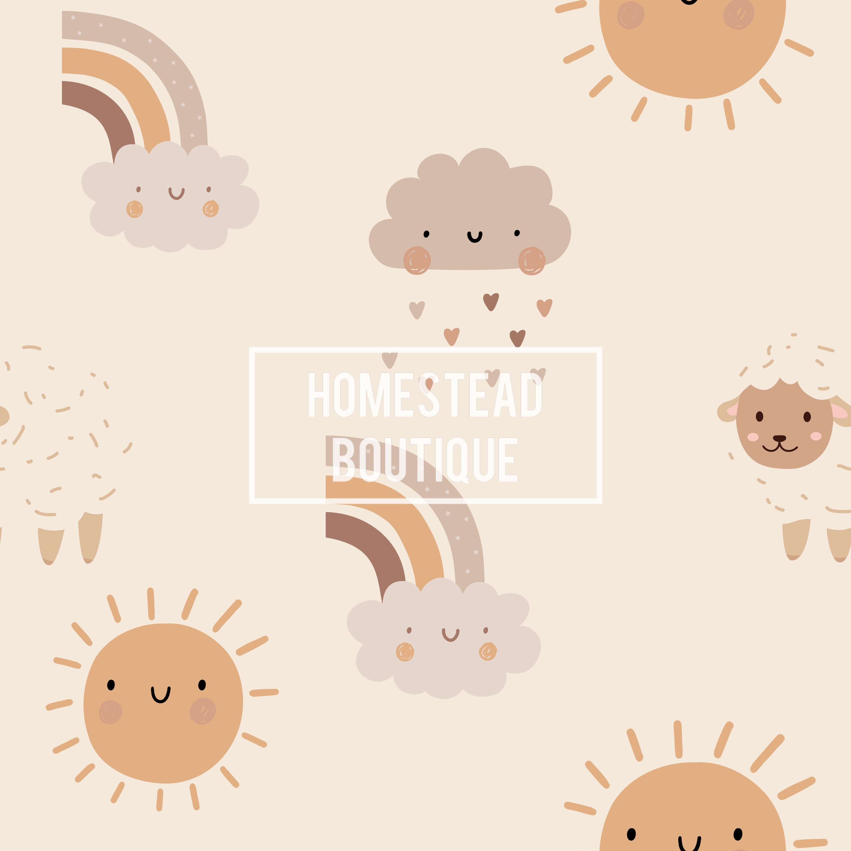 Boho rainy day seamless