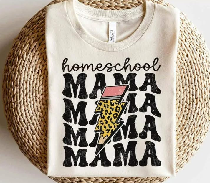 Homeschool mama bolt shirt option