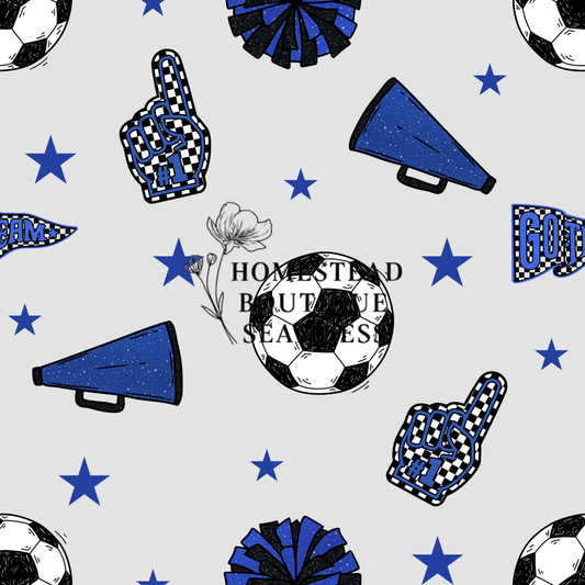 Blue soccer seamless