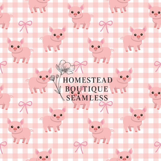 Pig and bows seamless