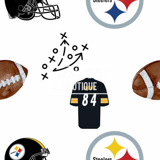 White Steelers seamless