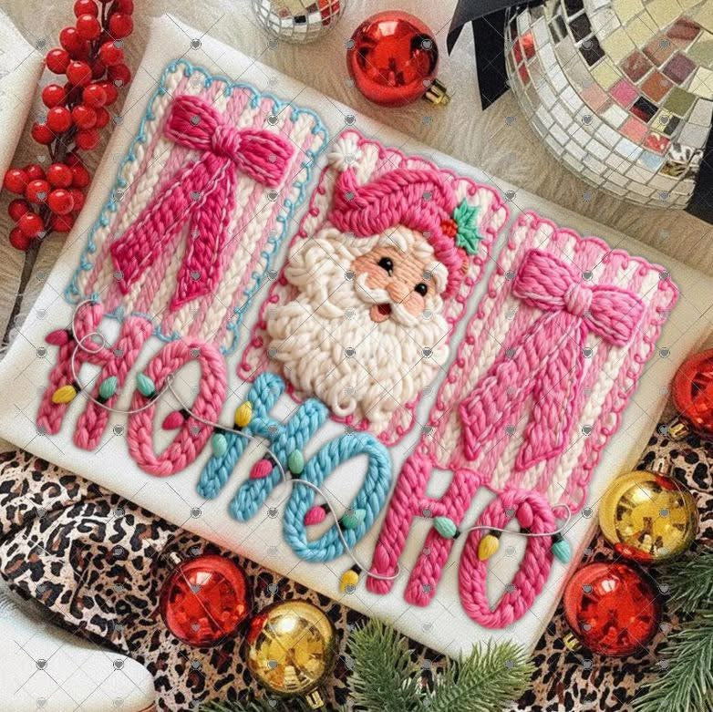 Faux yarn Ho Ho Ho shirt option