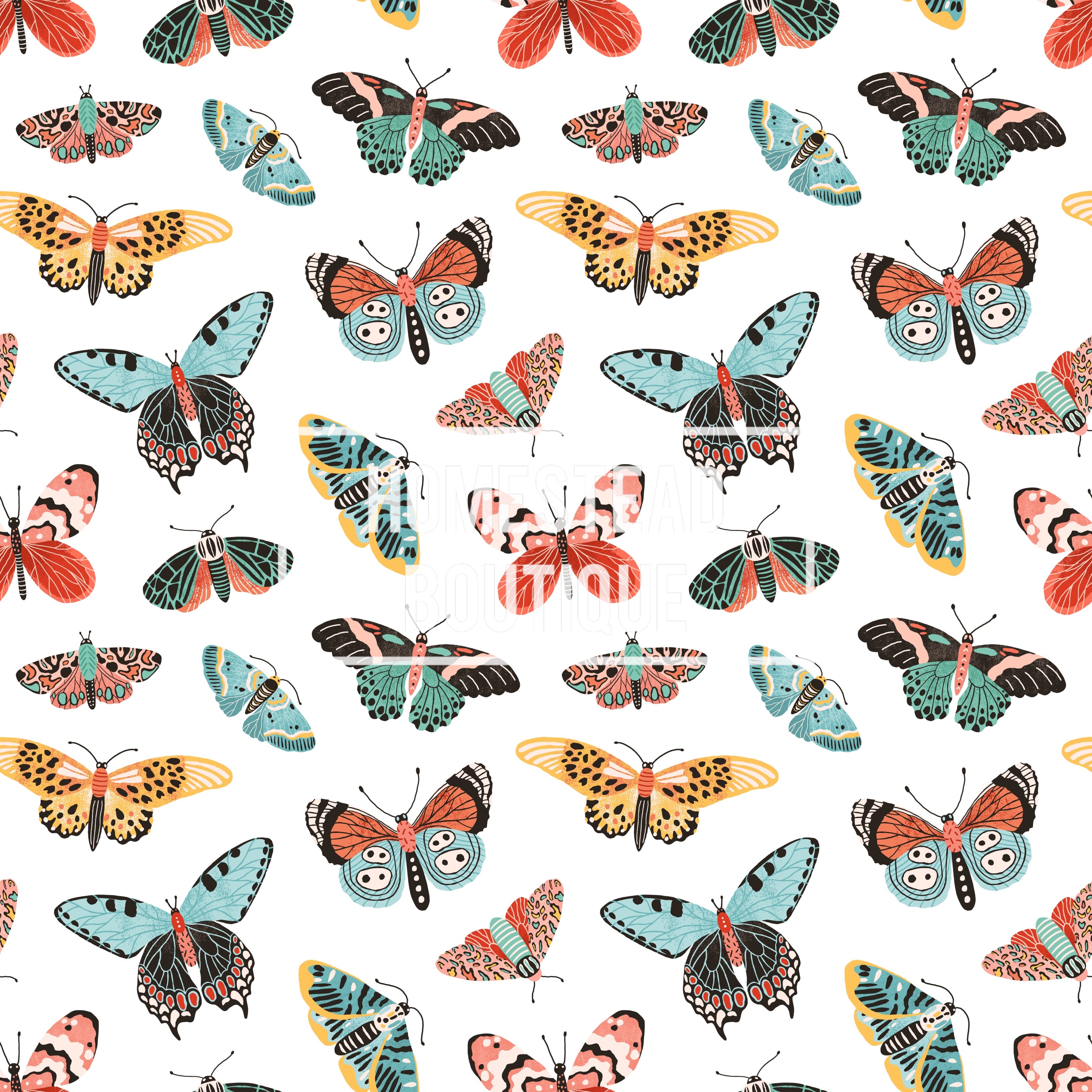 Multi color butterfly seamless