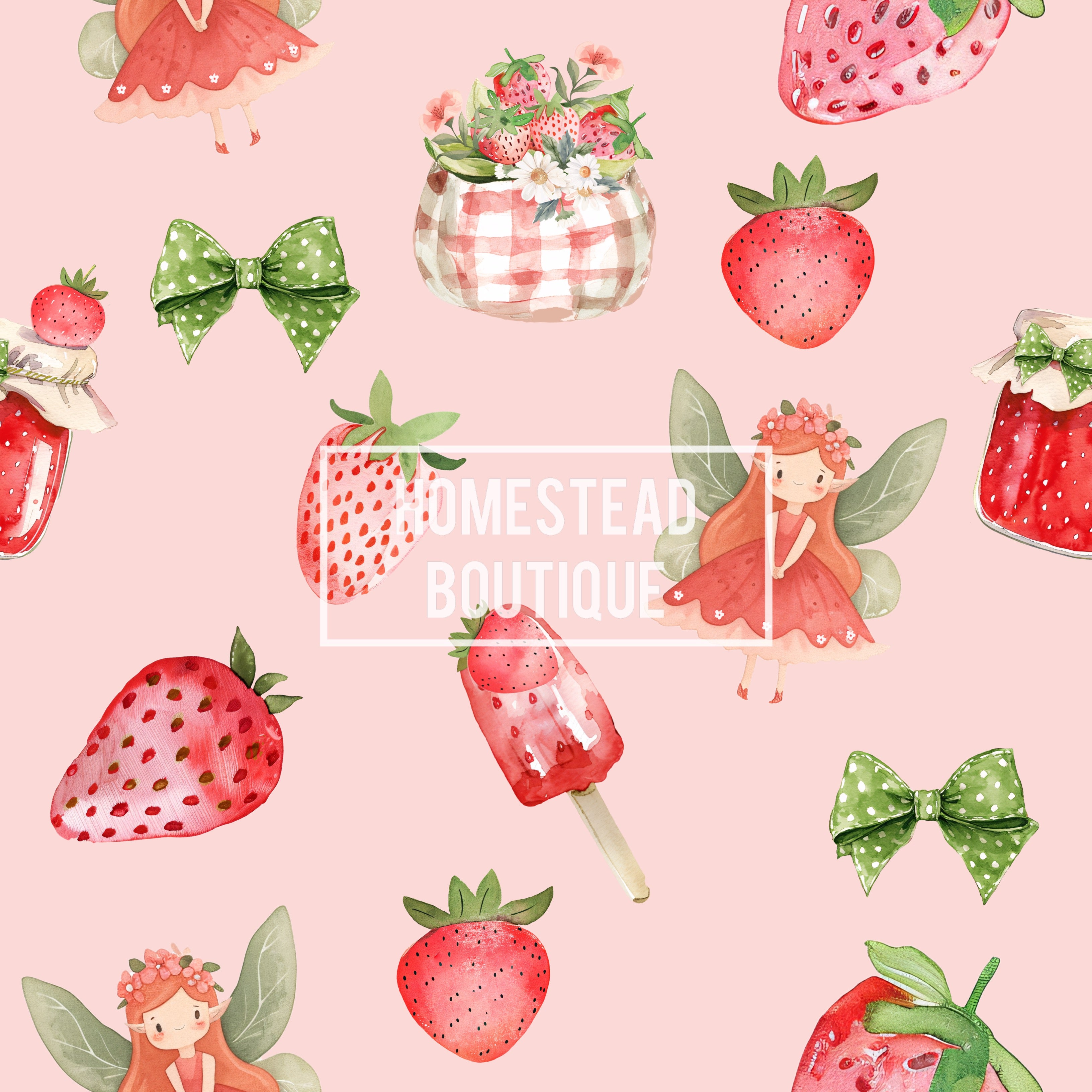Fairy strawberry seamless