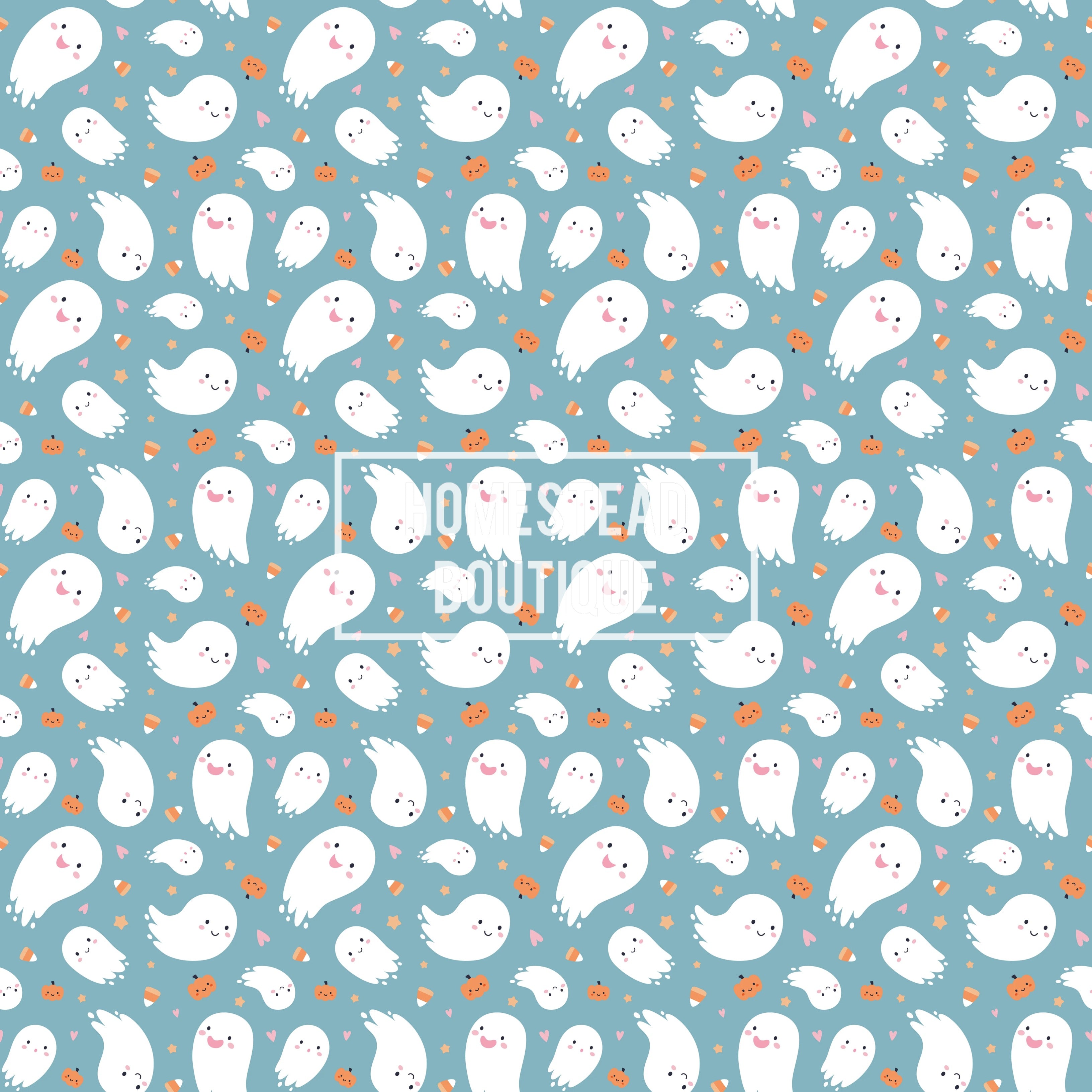 Ghost and pumpkins seamless