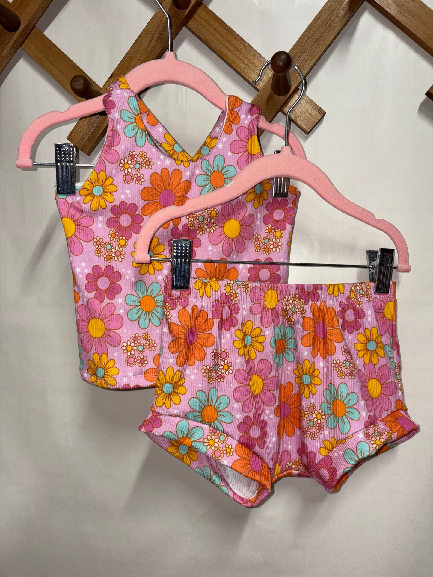 Floral Brielle tank/shortie set (4t)