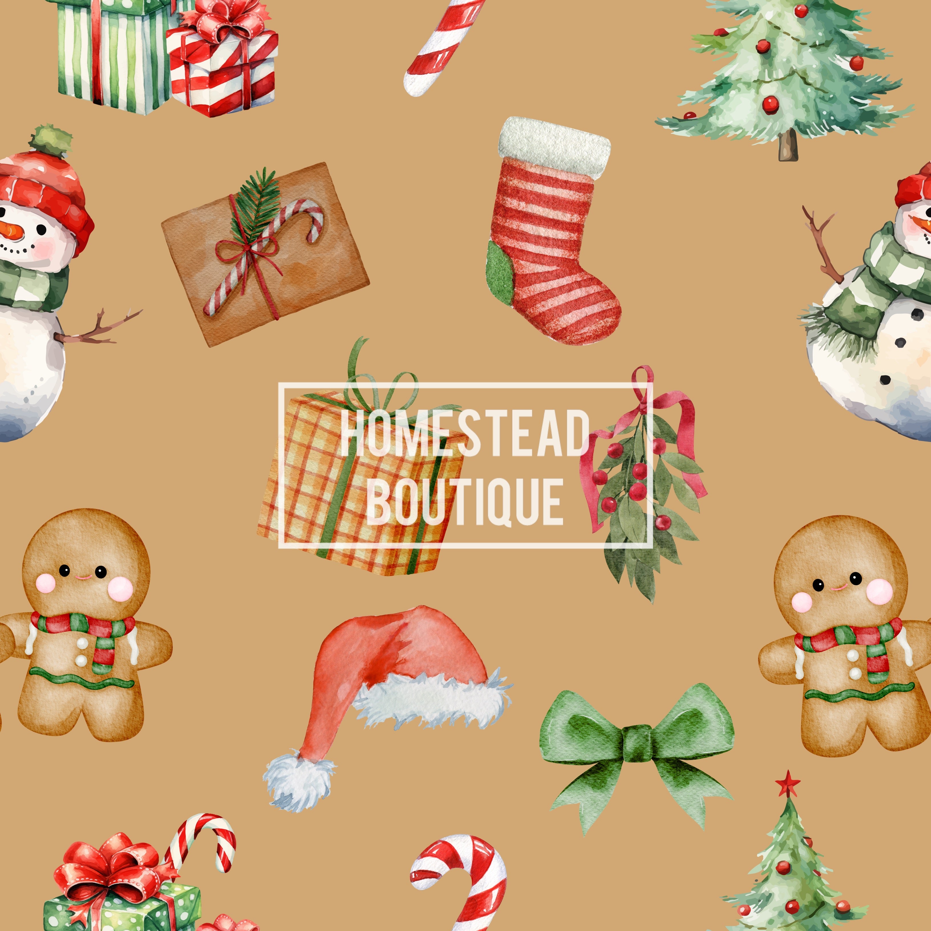 Christmas things-brown color way seamless