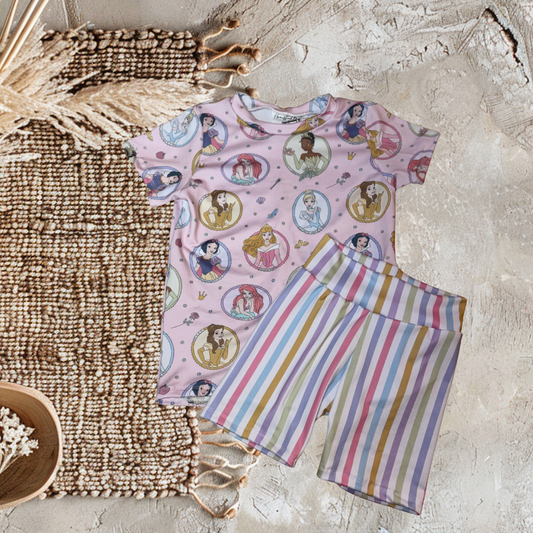 Princess basic tee/biker set (5t)
