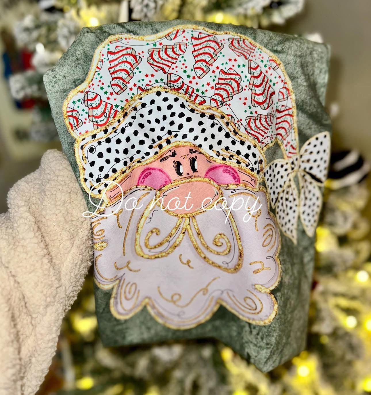 Santa with tree cake shirt option