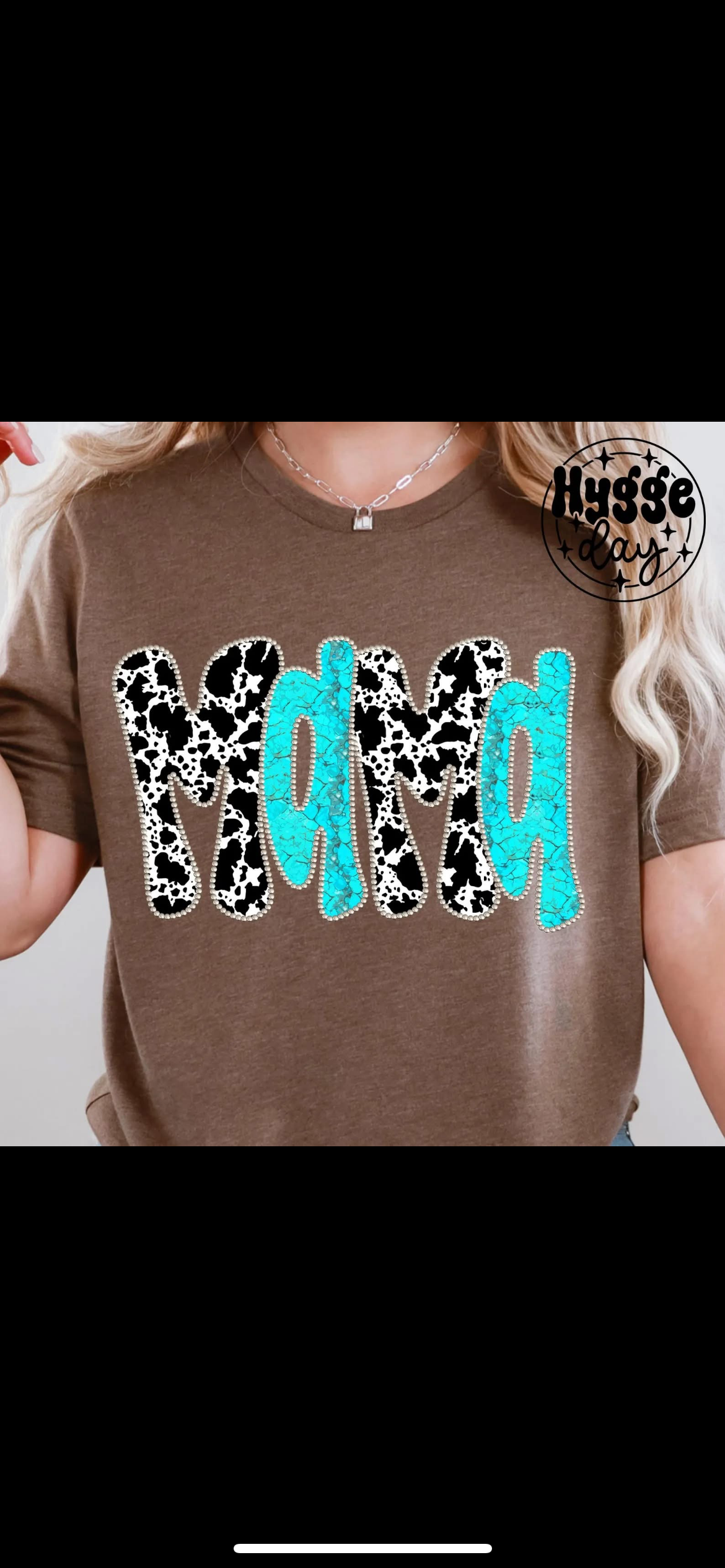Cowhide mama shirt option