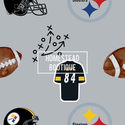 Grey Steelers seamless
