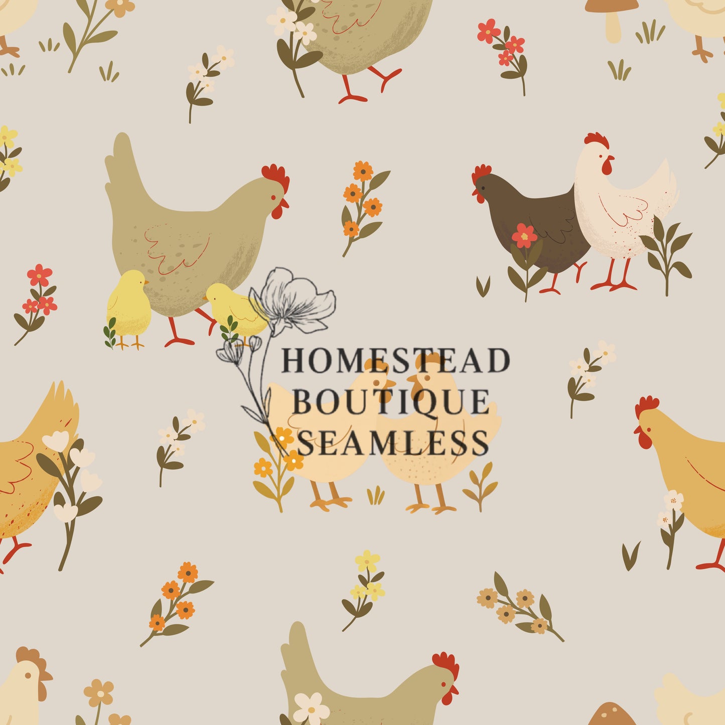 Clucking around chicken seamless