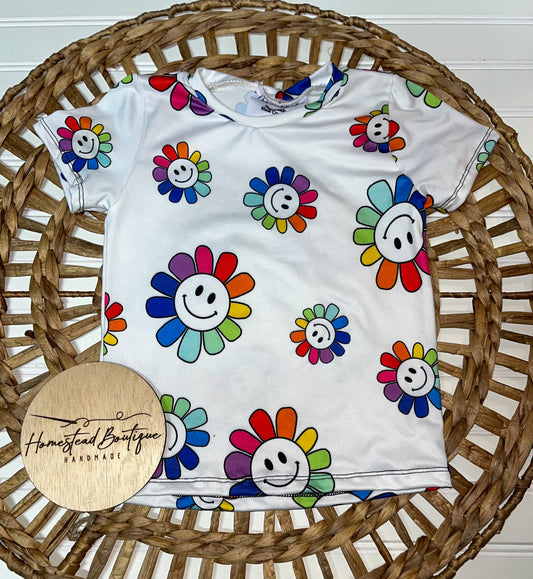 Smiley flower basic tee (3t)