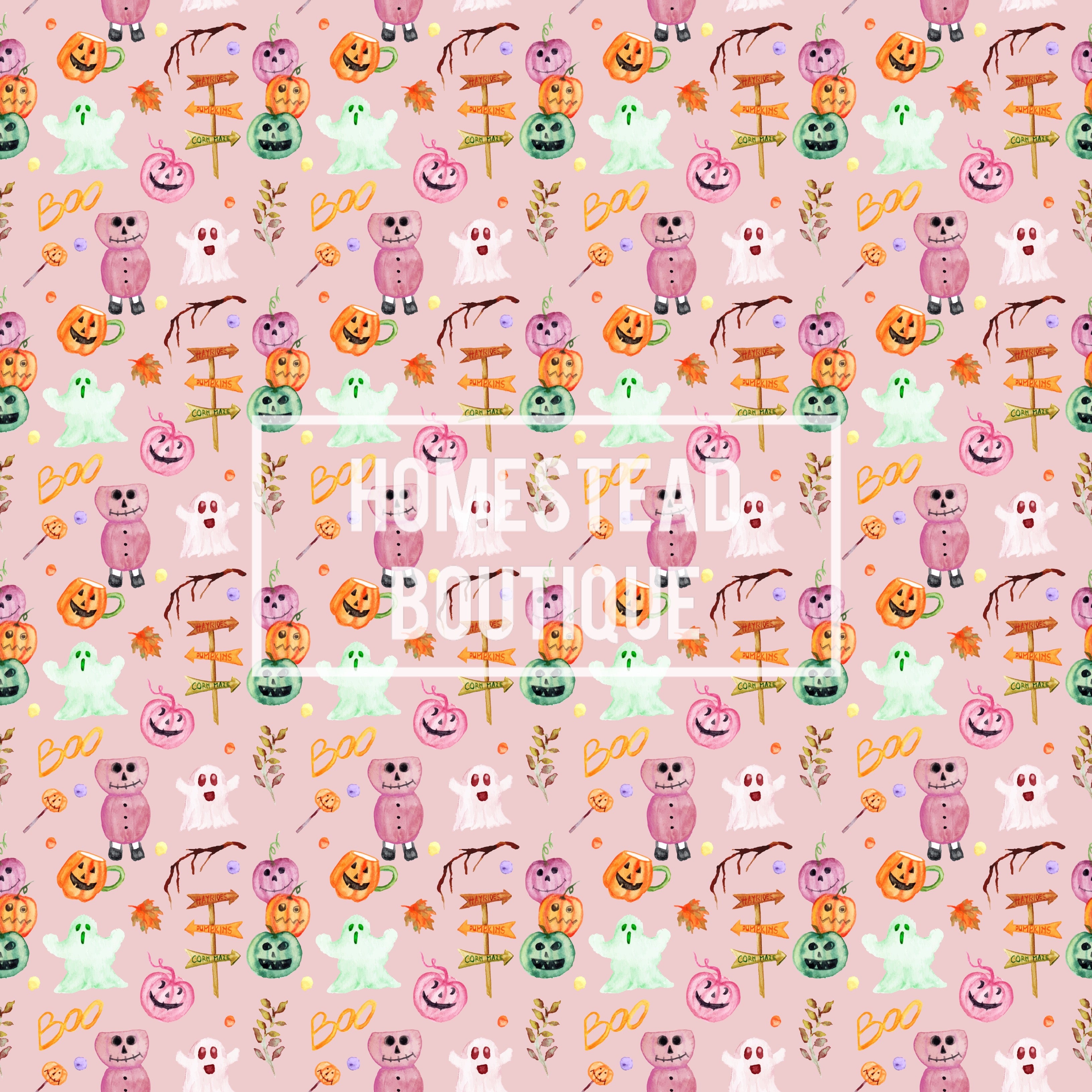 Pink pumpkin seamless