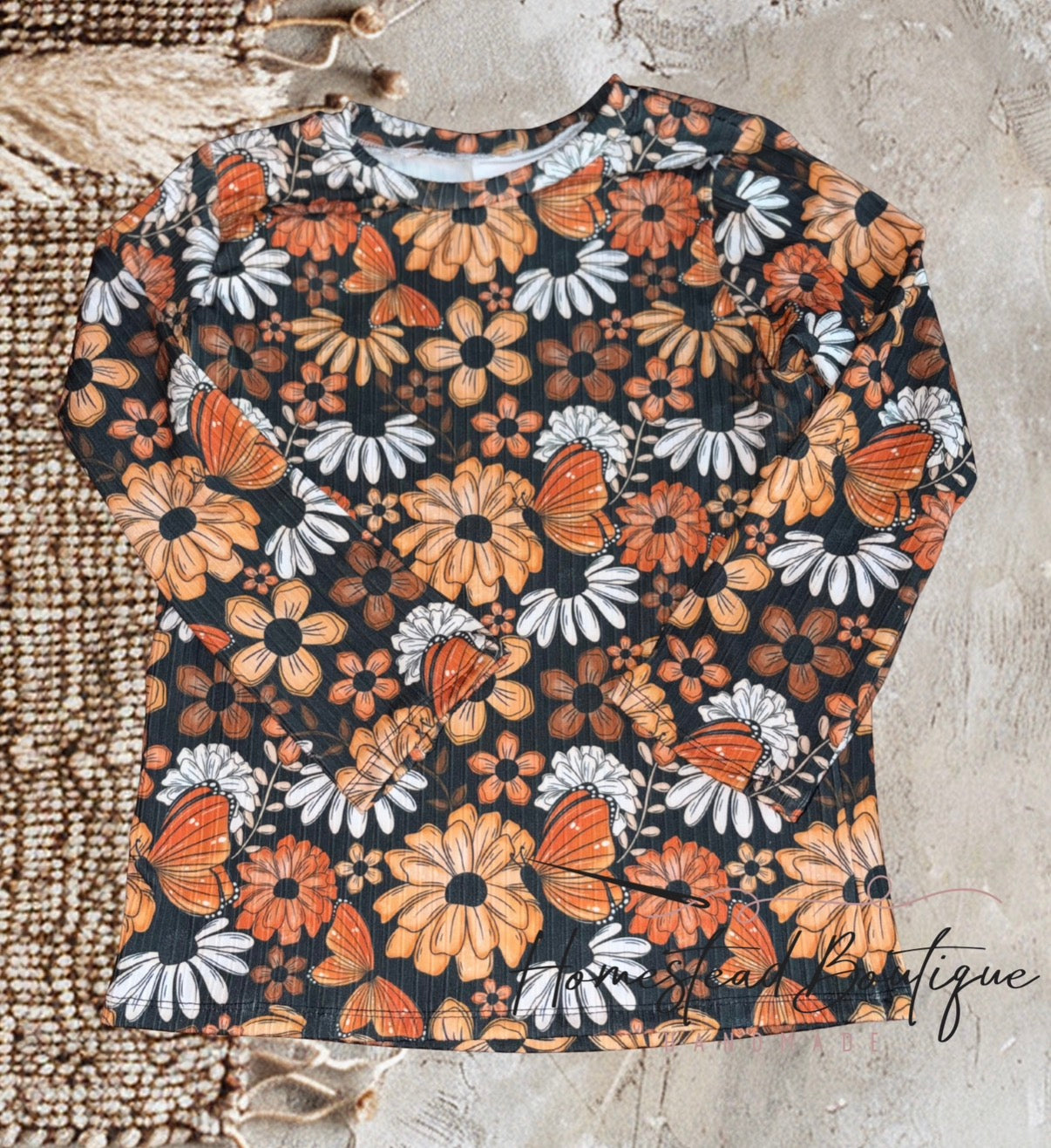 Fall floral LS basic tee (6/7)