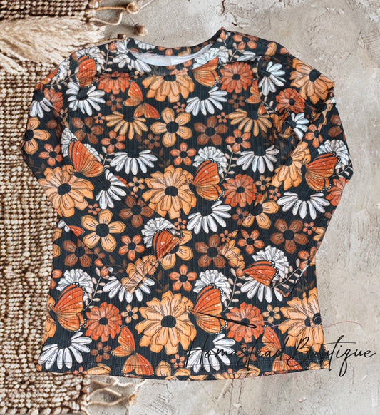 Fall floral LS basic tee (6/7)