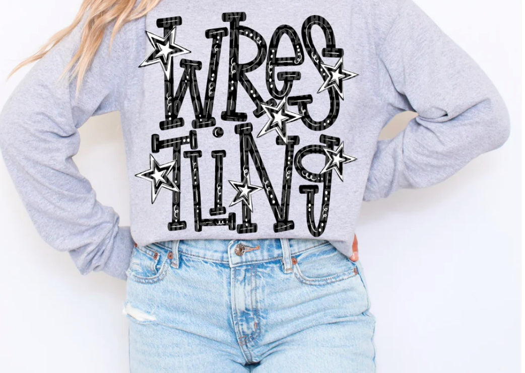 Black and white wrestling shirt option