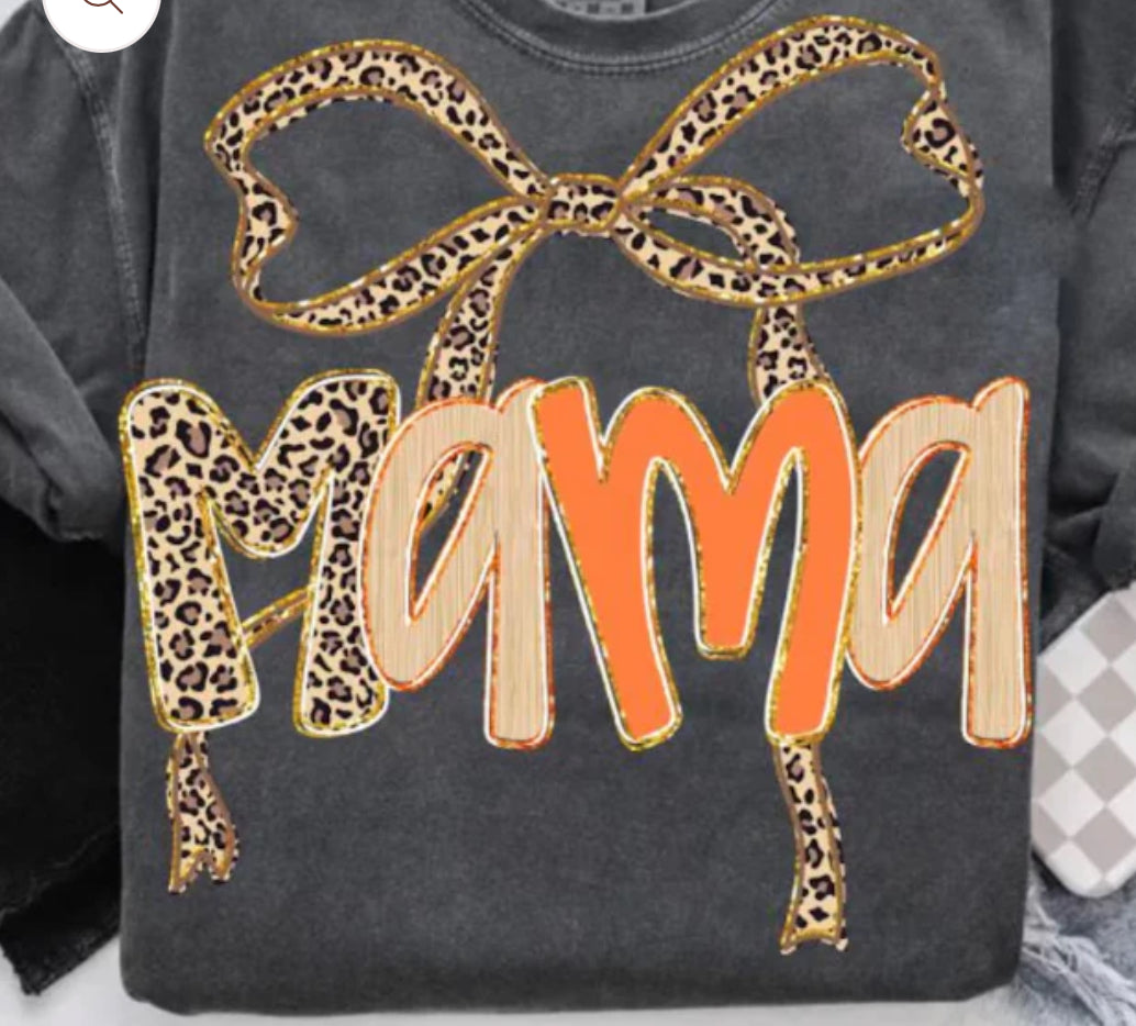 Preppy leopard mama shirt option