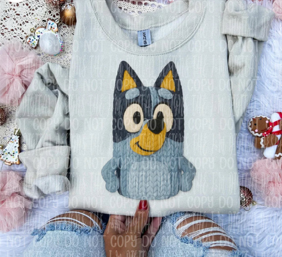 Faux crochet Bluey shirt option