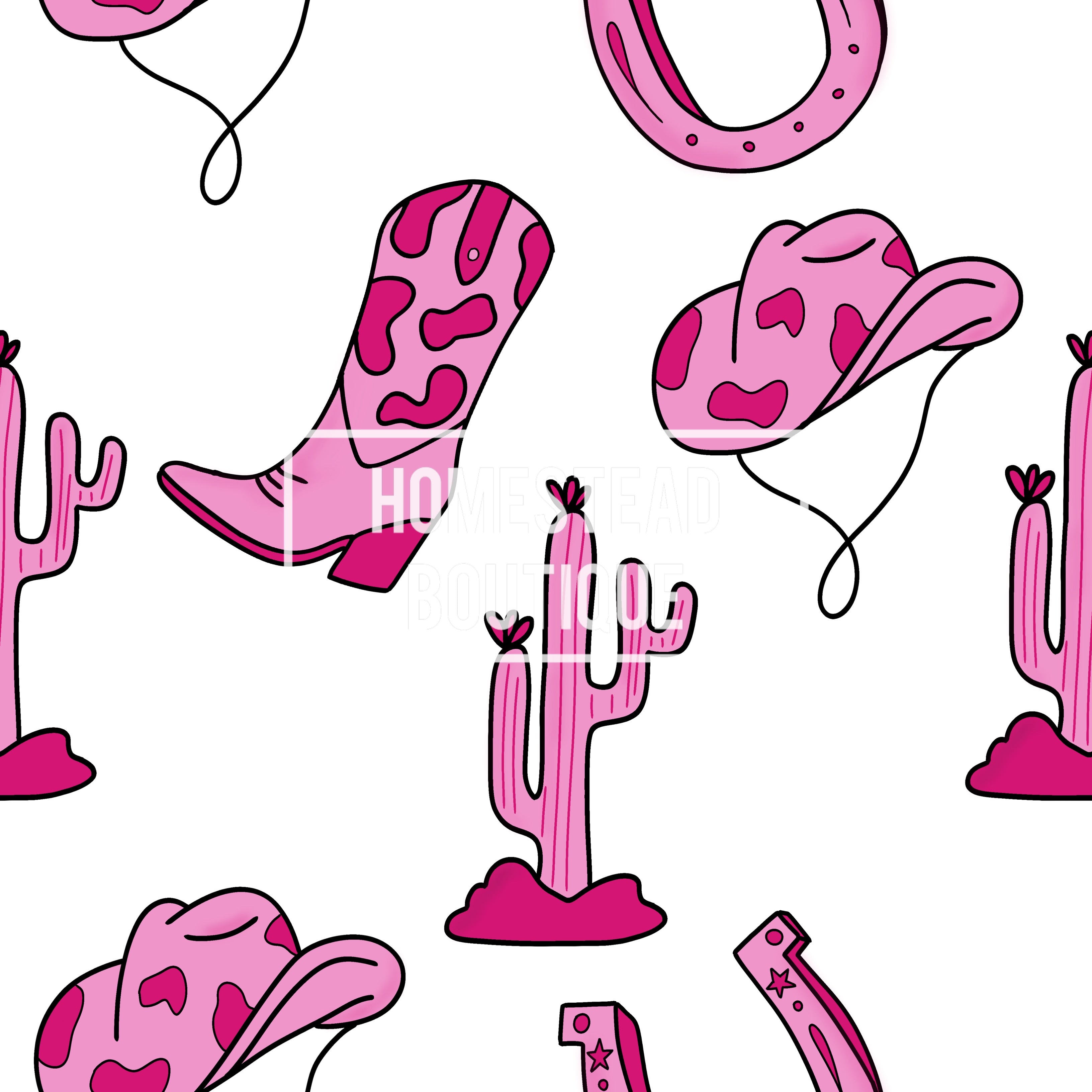 Pink western seamless