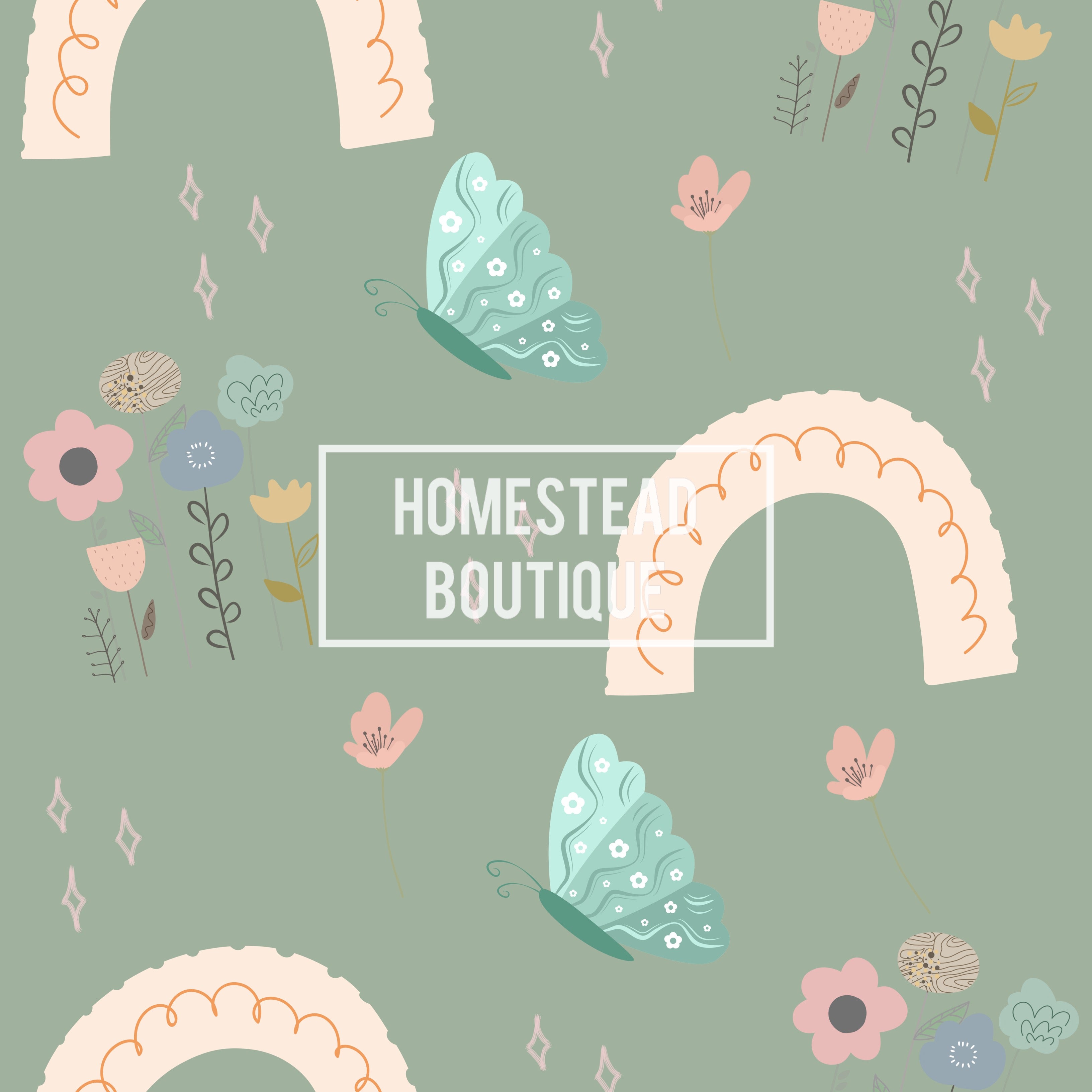 Light teal rainbow seamless