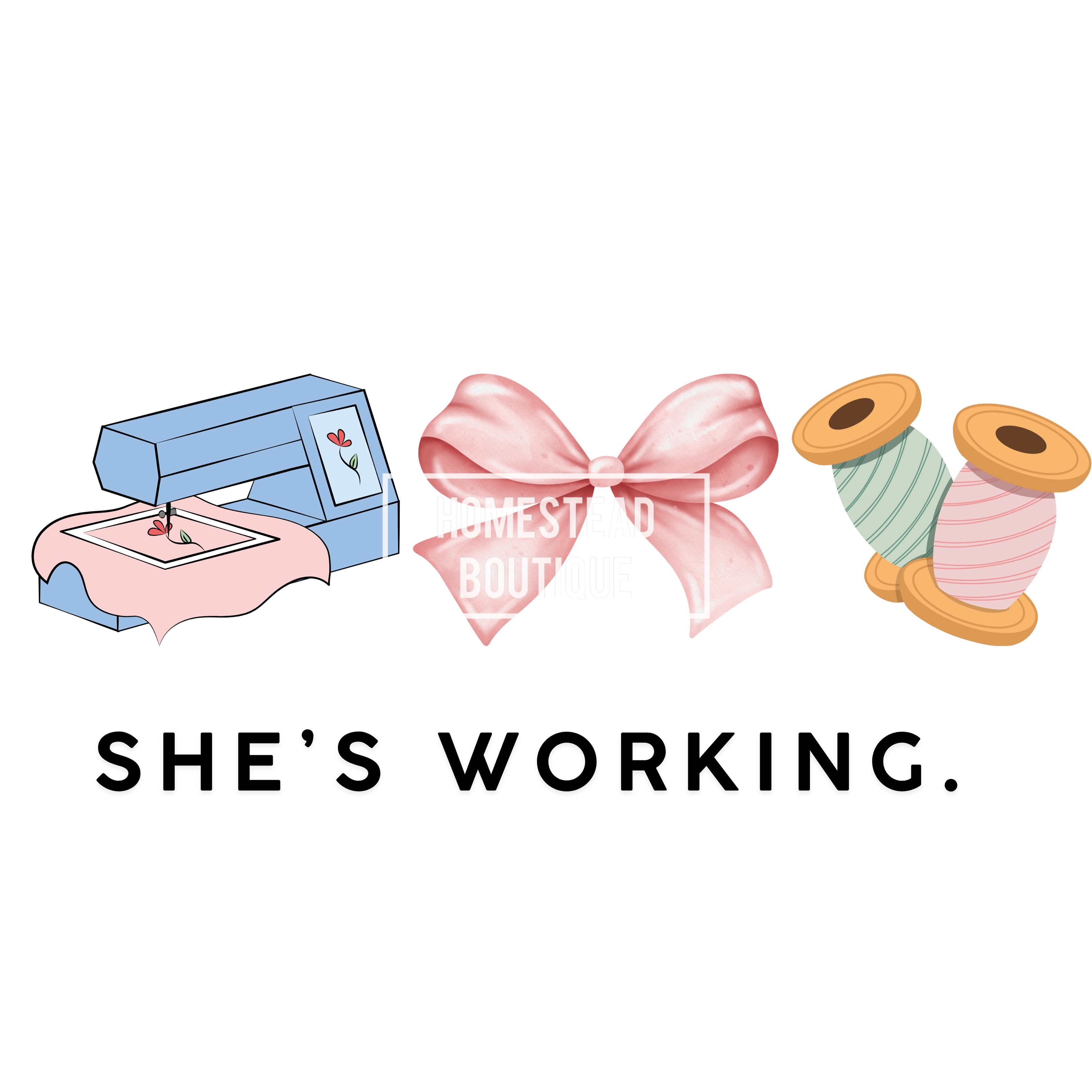 She’s working embroidery png